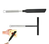 2 Pcs Crepe Spreader and Spatula Set, T-Shaped Crepe Spreader for Baking, Black Crepe Spatula for Pancakes, Crepes, Stainless Steel Crepe Tools for Kitchen, Bakery, Pancake Stand
