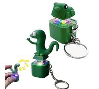 2 PCS Croaky Buddy Keychain, Frog Keychain with Sound, Frog Croaking Fidget Toy, Lizard Keychains Sound, Lizards Button Keyring with Quacking Sound & Colorful Light for Adults Anxiety Relief (Mix)