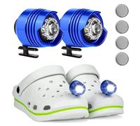 2 Pcs Croc Lights, Rechargeable Shoe Lights with 3 Light Modes LED Flashlight, IPX5 Waterproof Shoes Lights for Dog Walking, Holiday&Birthday Gifts for Adults Kid (Blue)