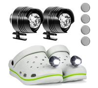 2 Pcs Croc Lights, Rechargeable Shoe Lights with 3 Light Modes LED Flashlight, IPX5 Waterproof Shoes Lights for Dog Walking, Holiday&Birthday Gifts for Adults Kid (Black)
