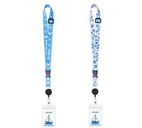 2 Pcs Cruise Lanyard with Card Holder Detachable Neck Strap Durable Essentials Adjustable Waterproof Lanyards with Clear PVC ID Holders for Cruise Ships Cards Name Badge Holder Keychain Key Cards