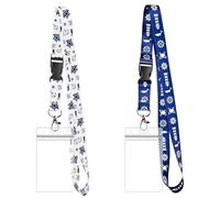 2 Pcs Cruise Lanyard with Card Holder, Lanyard Card Holder | Clear Waterproof Detachable Neck Strap ID Badge Holder for Cruise Ship Key Cards Office School(White, Dark Blue)