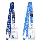 2 Pcs Cruise Lanyard with Card Holder, Waterproof Clear Cruise Ship Lanyards, Detachable Cruise Card Holder for All Cruise Ship Key Cards - Cruise Essentials (Blue and Navy)