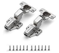 2 Pcs Cupboard Door Hinges Adjustable Soft Close Concealed Door Hunges for Kitchen Cupboard Wardrobe Furniture New Type Small Angle Mute Cushioned Cabinet Hinges 1 Pair with Screws - No Cover
