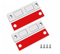 2 Pcs Cupboard Door Magnets, Ultra Thin Cabinet Doors Magnets, Silver Cupboard Magnetic Doors Catch, Two-Sided Stainless Door Magnetss, Catches Magnet Latch Catch, for Wardrobe Closet Cupboards