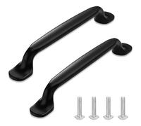 2 PCS Cupboard Handles Aluminium Alloy Cabinet Pulls 128mm Hole Centers Kitchen Door Handle Matte Black Drawer Pull for Bedroom Bathroom Furniture Wardrobe Home Decoration