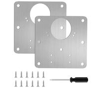 2 PCS Cupboard Hinge Repair Plate Kit, Stainless Steel Cabinet Door Fixing Plates with 48 Screws & Screwdriver, Kitchen Wardrobe Furniture Hinge Repair Brackets