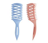 2 PCS Curl Define Styling Hair Brush, Curl Defining Brush,Define Styling Brush for Curly Hair,Curl Brush for Curly Hair, Curly Hair Brush for Combing, Shaping Curls, Women and Men (Blue+Pink)