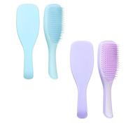 2 Pcs Curly Hair Brush, Hair Detangler, Detangling Brush 100% Bio-Friendly Detangler, Pain-Free Afro for Wet & Dry Hair with Flexible Bristles for Women&Men&Kids(Purple And Blue)