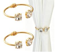 2 Pcs Curtain Tie Backs Gold Metal, Elegant Curtain Holdbacks for Windows