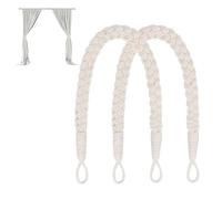 2 Pcs Curtain Tie Backs - Soft Hand Woven Rope Holdbacks, Natural Cotton Knitting for Home & Office Drapery, Boho Style (Beige)