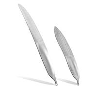 2 PCS Curved Metal Nail Files for Women Men, Toe Nail File for Thick Nails, Double Sided Stainless Steel Curved Fingernail File, Heavy Duty Seniors Durable and Efficient Care Tool (1 Large 1 Small)