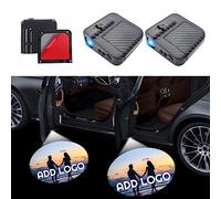 2 Pcs Custom Logo Wireless LED Projector - Personalized LOGO Car Door Light Car Puddle lights Welcome Light - Wireless Car Door Sill Welcome Lights - Accept Custom Logo
