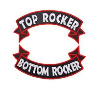 2 PCS Custom Patch Embroidered Rocker Patches Personalized Motorcycle Biker Large Badge Back Patch for Vest Jacket Jeans, Iron on Sew on TOP & Bottom
