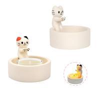 2 Pcs Cute Cat Candle Holder Set, Cartoon Cat Warming Paws Candle Holder, Kitten Tea Light Candle Holders for Gift Ideas for Cat Lovers Home Decorations (Without Candle)