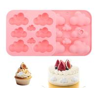 2 Pcs Cute Cloud Silicone Mold, 3D Cloud Mold Baking Tool, Clouds Silicone Molds for DIY Chocolate Cake Soap Dessert, Cute Handmade Chocolate Molds for Gift (Pink)