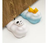 2 Pcs Cute Door Stopper, Cartoon Cat Cloud Door Stop, Decorative Door Wedge for Home Office Floor, Flying Kitty, Blue&White(Patent Registering)