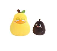 2 Pcs Cute Duck Pear Plushie Toy, Soft Plush Fruit Stuffed Doll, Reversible Squishy Pear Plush Toys Plushie Gifts for Kids Girls Adults, Ideal for Birthday Christmas Holiday & Room Decor (20+10cm)