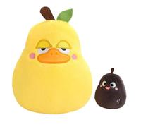 2 Pcs Cute Duck Pear Plushie Toy, Soft Plush Fruit Stuffed Doll, Reversible Squishy Pear Plush Toys Plushie Gifts for Kids Girls Adults, Ideal for Birthday Christmas Holiday & Room Decor (30+10cm)