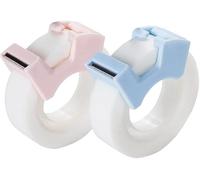 2 Pcs Cute Multifunctional Invisable Tape Set with Refillable Tape Dispenser Writable Tape Office School Stationery Supplies Refill Rolls Holder Core Desktop Office Tape Dispensers 2 Inch