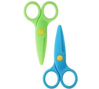 2 Pcs Cute Small Kids Scissors,Plastic Preschool Childrens Scissors,Preschool Toddler Safety Scissor,Craft Children's Scissor,for Art Craft Child-Safe&Paper Cutting(Green and Blue)