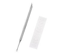 2 Pcs Cuticle Pusher, 2-in-1 Cuticle Sticks, Stainless Steel Cuticles Pusher Tool with 10 Sheet Sandpaper, Nail Etching Tool, Non Slip Double Ended Nail Cuticle Trimmer for Manicure Pedicure