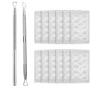 2 pcs Cuticle Pusher Tool, Nail Scraper for Gel Nails, Cuticle Remover Stainless Steel, Double Head Nail Pusher, Gel Polish Remover Tool, for Removing Dead Skin on Fingers, with 120 pcs Sandpaper