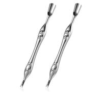 2 Pcs Cuticle Trimmer 2 in 1 Cuticula Pusher with Fork Pusher Remover Anti-slip Nail Cuticle Cutter Stainless Steel Cuticles Remover Dead Skin Practical Nail Art Tool for Manicures Pedicure Fingernail