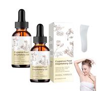 2 PCS Cyperus Rotundus Oil Cyprus Rotundus Oil Organic Cyperus Gentle Natural Nut Grass Reduce Body Hair Growth Soothe Skin with Scraper for Hair Growth Inhibition and Skin Care (120ml)
