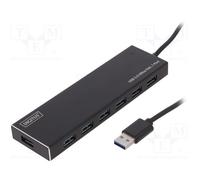 2 pcs : DA-70241-1 - Hub USB, DC,USB A socket x7,USB B micro socket, USB 3.0, bl