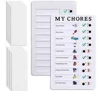 2 Pcs Daily Chart Planner Memo Checklist Boards with 10 Pcs Paper Plastic Board Chore Chart Reusable Daily Chart Planner Task Pad for Kids Adults Home Travel Planning Reminder Tool