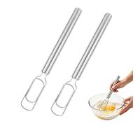 2 Pcs Danish Dough Whisk, 11.8" Stainless Steel Long Handle Bread Whisks