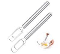 2 Pcs Danish Dough Whisk for Sourdough Starter, Reaches Jar Bottom, 12" Stainless Steel Bread Dough Blender for Baking, Mixing, Pizza Dough, Dishwasher Safe