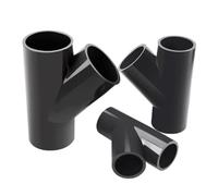 2 Pcs Dark Gray Acid and Alkali Resistant PVC 45 Degree Three-Way Drainage Pipe Fittings ID 20-50mm Plastic Water Supply Branch/Confluence Joint Adapter(32mm)