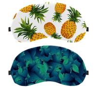 2 PCS Dark Green Leaves Background Sleep Mask Cover, Eye Mask for Men Women, Breathable Sleeping Eye Masks, Zero Eye Pressure for Sleeping