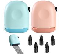 2 Pcs Data Defender Roller Stamp Reusable Confidential Roller Stamp, Quick-Drying Address Blocker Stamps with 5 Confidential Ink Refills(Blue&Pink)
