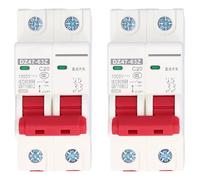 2 Pcs DC Miniature Circuit Breaker, 2P 1000V Disconnect Switch DIN Rail Mount Solar PV System Isolator Electromagnetic Trip Breaker Protector DZ47-63Z (32A)