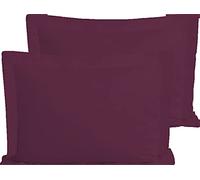 2 PCS Decorative Pillow Shams Cushion Cover 100% Natural Cotton Super Soft Durable Percale Hotel Style Premium Bed Pillow Shams 800 Thread Count Machine Washable Fabric Standard/Plum