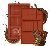 2 Pcs Deep Chocolate Bar Moulds Silicone Bars Mold Dubai Chocolate Bar Mould 1.2 Inch Thick Candy Bars Moulds