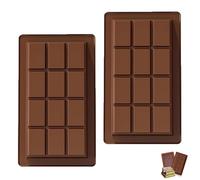 2 PCS Deep Chocolate Bar Moulds Silicone, Large Reusable Non-Stick Candy Moulds for DIY Chocolate Bars, Protein Bars, Sweets and Desserts