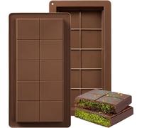2 PCS Deep Chocolate Moulds, Chocolate Bar Moulds Silicone, Thick Chocolatess Bar Mould, Silicone Mould Chocolates Bars for DIY Baking Candy Silicone Ice Cube Maker Chocolates Praline Sweets