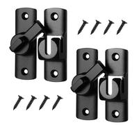 2 Pcs Degree Barn Door Latch, 90/180 Degree Flip Door Latch Sliding Gate Lock for Push, Sliding, Barn Doors (Black)