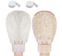 2 PCS Dementia Restraint Gloves with Colorful Patterns - Soft, Reusable & Washable Protective Gloves for Elderly Care and Daily Supervision (Warm Blossom Print)