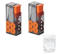 2 Pcs Dental Floss Box Pop-Up, Automatic Pop-up Floss Dispenser with 50 Pcs Dental Floss, Portable & Refillable Automatic Toothpick Tube for Home, Restaurant, On-the-Go Oral Care (Orange)