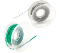 2 Pcs Dental Orthodontic Elastic Chain Power Chains Multi-Colors Rubber Chains for Braces Power Dental Orthodontic Treatment (Green+Light gray, Closed)