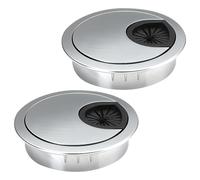 2 Pcs Desk Cable Grommet 60mm Zinc Alloy Desk Grommet Round Desk Table G/rommet Cable Tidies Desk Wire Hole Cover for Management of Office & Computer De/sk (Silver)