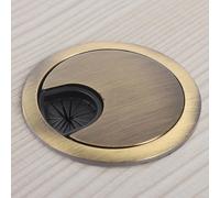2 Pcs Desk Cable Hole Covers Made of Metal for Desktop Cable Management with 53mm Round Hole to and Organize Wires (Green bronze 53MM)