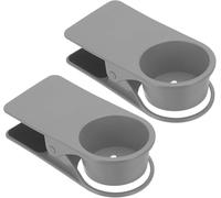 2 Pcs Desk Cup Holder Clip,Drinking Cup Holder Clip,Clamp on Table Cup Holder Bottle Couch Cup Holder, Colorful Movable Desk Side Storage Holder for Home Office Desk Use (G)