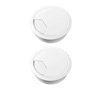 2 Pcs Desk Grommet,60mm White Desks Cable Hole Cover,Desk Cable Grommet
