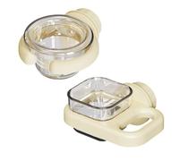 2 pcs Detachable Transparent Bowls with White Stand for Canary Finch Parrot Seed Water Feeder
